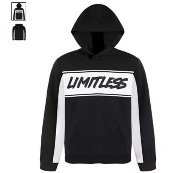 Ideology Big Boys Colorblocked Pullover Hoodie Noir Limitless Medium NWT - Picture 1 of 11